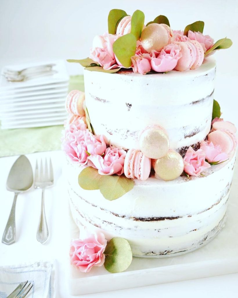 Naked wedding cake by Culinary Capers Catering