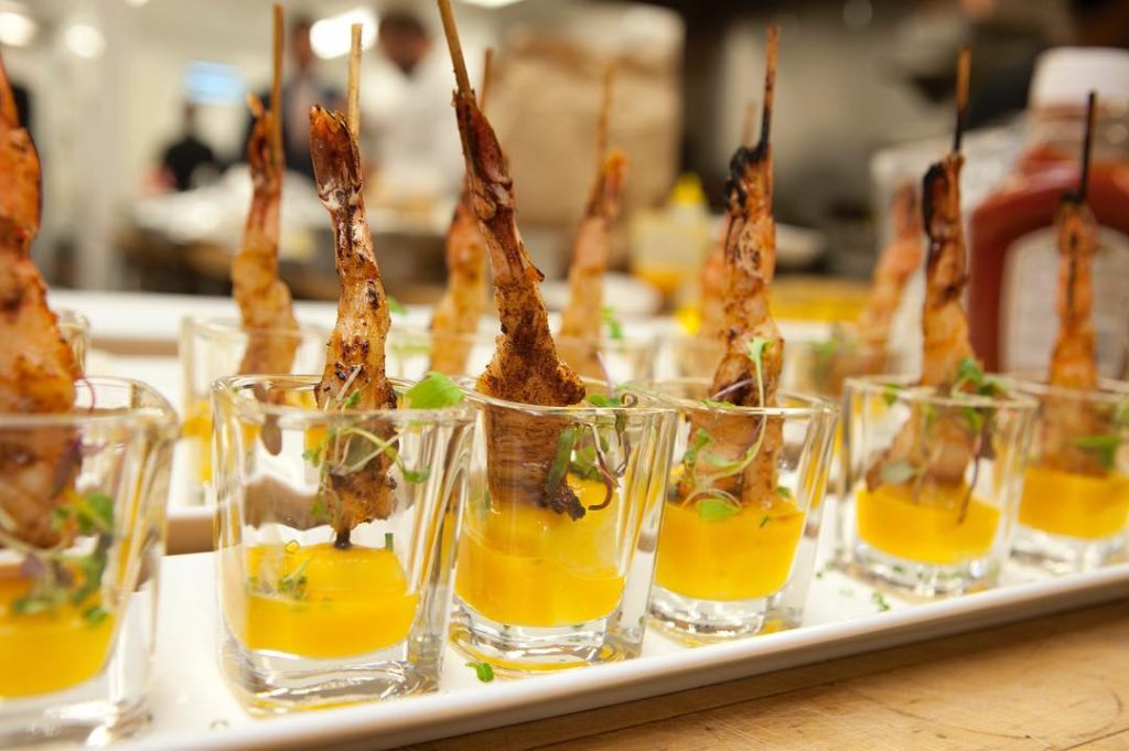 BBQ Cajun Shrimp with Mango Coulis by Seventh Heaven Event Catering