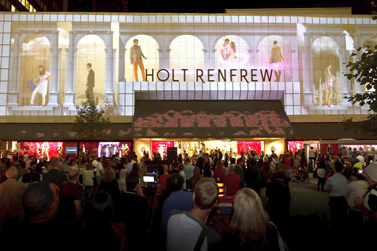 Holt Renfrew 175th Anniversary Street Party 3D projection mapping by Westbury National